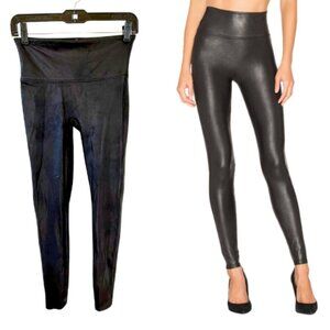SPANX Black Faux Leather Leggings Size M